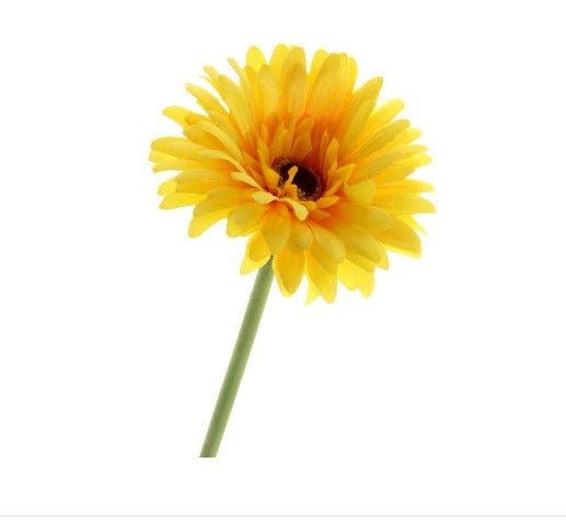 Artificial Gerbera Flowers Yellow Faux Flowers, Fake Gerbera, Gerbera Daisy Flowers, Silk Spring Wedding.  Yellow Flowers, Gift for Her.