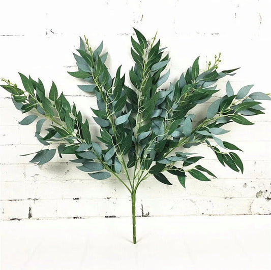 Artificial Green Foliage, Willow Foliage Leaves, Faux Green Leaves, Willow Light Green Foliage, Silk Wedding Flowers,  Home Decor