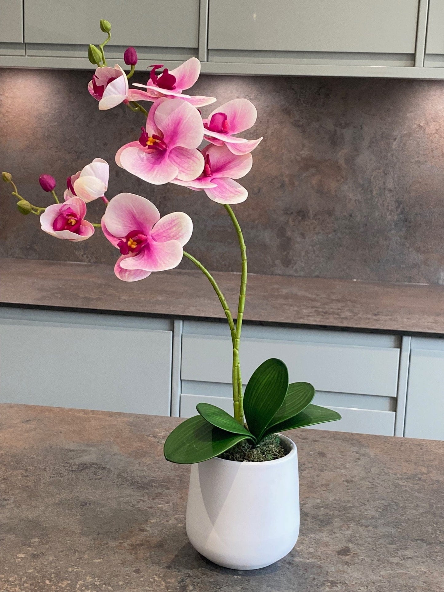 Artificial Orchid Plant, Gift for Her, Real Look Orchids, Pink Orchid Pot Plant, Phalaenopsis, Artificial Flowers, Silk, Faux Orchid