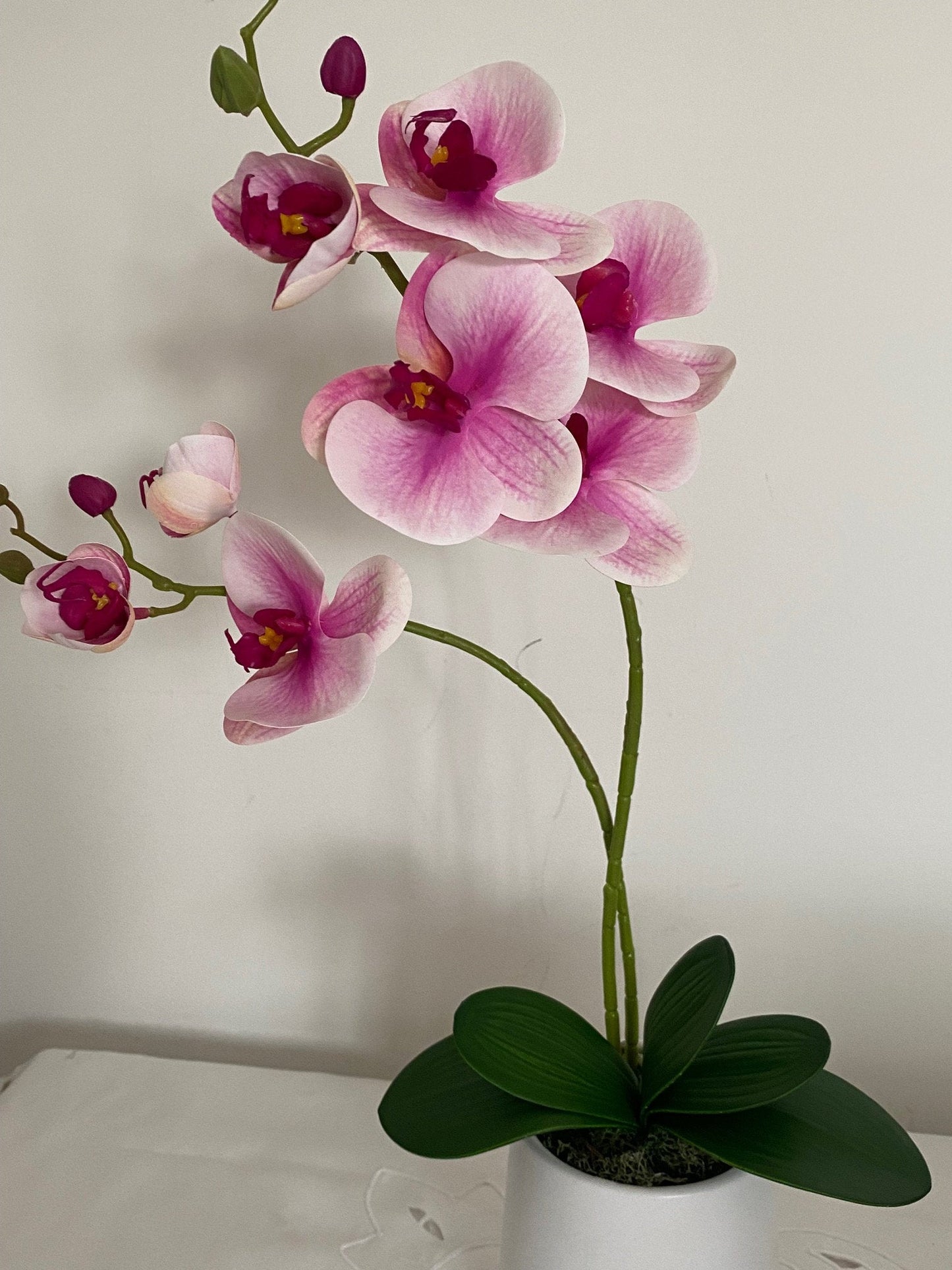 Artificial Orchid Plant, Gift for Her, Real Look Orchids, Pink Orchid Pot Plant, Phalaenopsis, Artificial Flowers, Silk, Faux Orchid