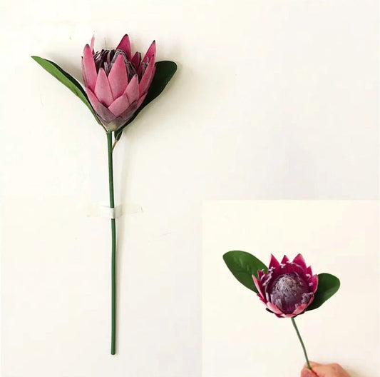 Artificial Protea Flowers, Pink & Purple or Orange Faux Flowers, (1 Flower) Foliage Filler Flowers, Fake Protea, Artificial Flowers, Wedding, King Protea