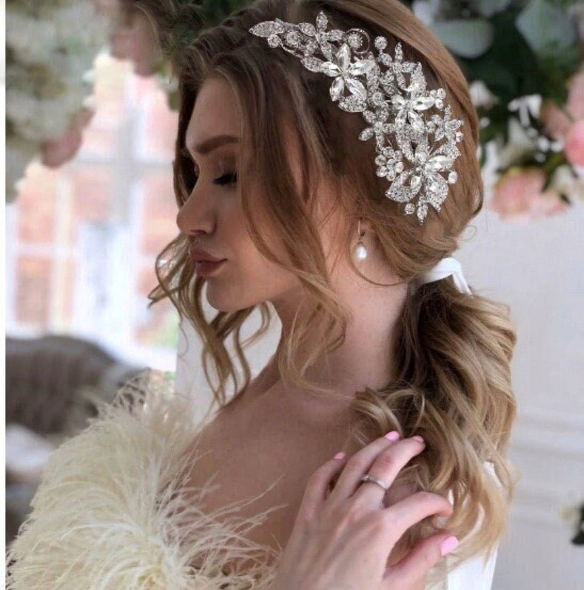 Bridal Wedding Hair Accessories Bridal Tiara Silver (Half Head) Wedding Hair Vine Bridal Hair Piece Wedding Hair Comb Hair Accessory Hair Jewellery S411