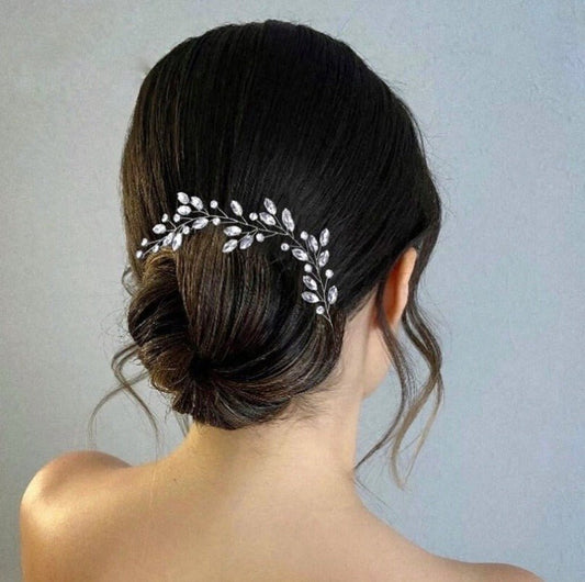 Wedding Hair Accessories Crystal Tiara Hairpiece Hair Vine in Silver Bridesmaid's Hair Accessory, Prom Accessory (S482)