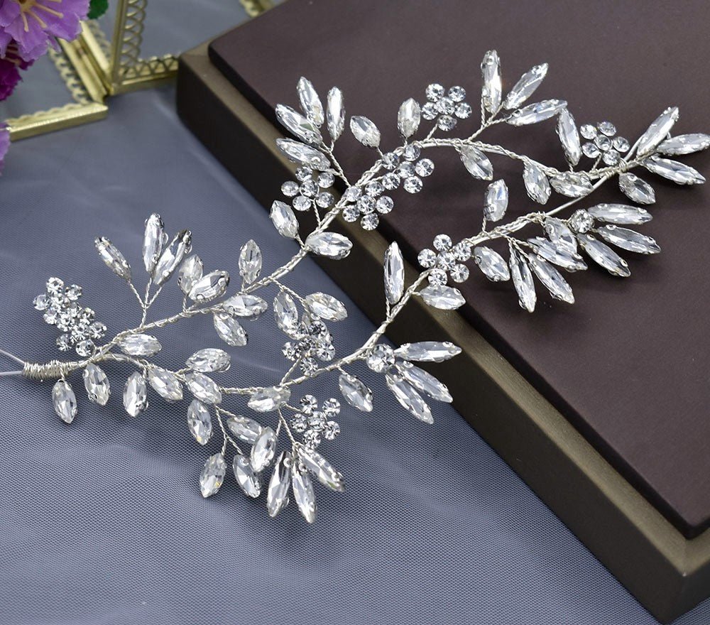Bridal Wedding Hair Accessories Crystal Hair Piece Hair Vine Leaf Design (One piece) Bridesmaid