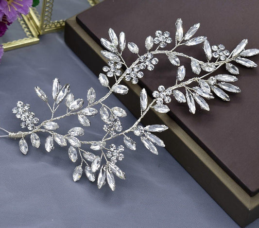 Bridal Wedding Hair Accessories Crystal Hair Piece Hair Vine Leaf Design (One piece) Bridesmaid