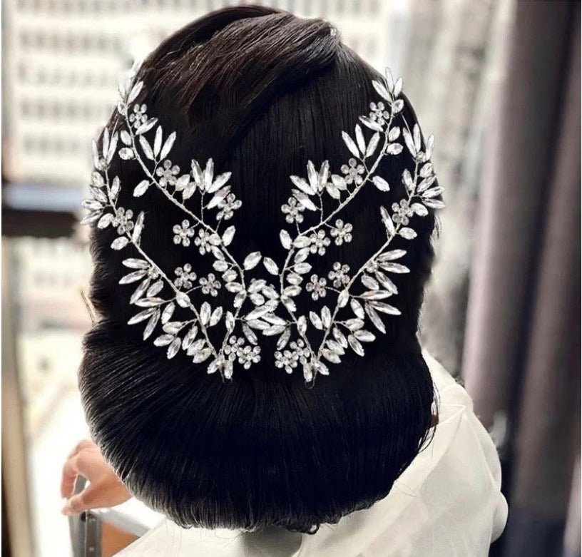 Bridal Wedding Hair Accessories Crystal Hair Piece Hair Vine Leaf Design (One piece) Bridesmaid