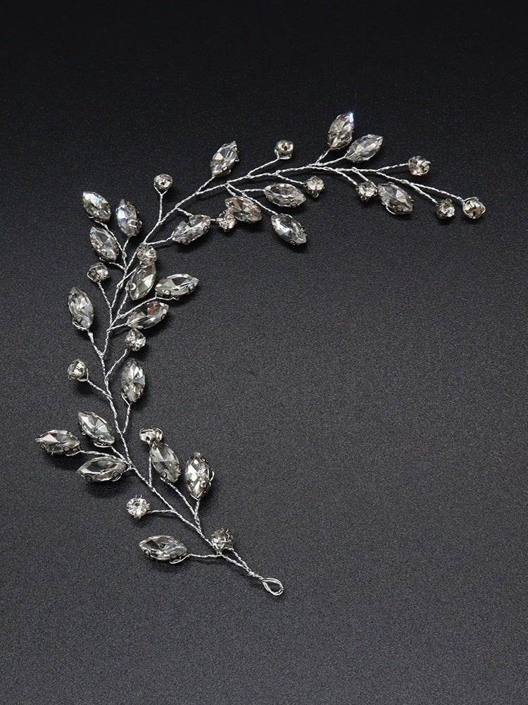 Bridal Wedding Hair Accessories Silver Crystal Hair Vine Wedding Tiara Bridesmaid's Hairpiece