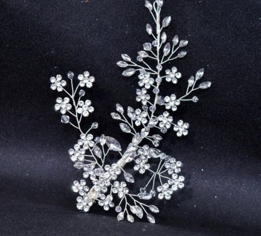 Bridal Wedding Hair Accessories Hair Vine Crystal Hair Piece (One piece) Bridesmaid Accessory Hair Jewellery in Silver