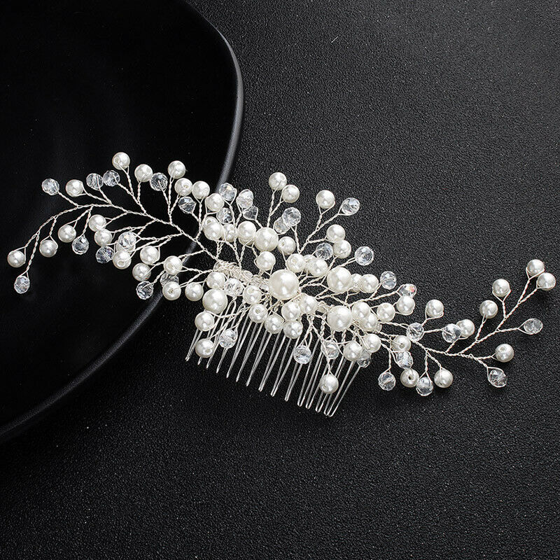 Bridal Wedding Hair Comb Wedding Hair Accessories Hair Vine with Crystal Diamante Pearl Bridesmaid