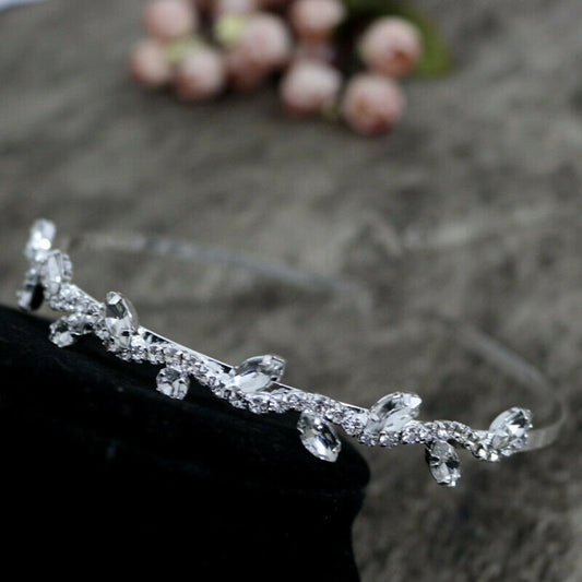 Bridesmaids Tiara Headband, Bridal Tiara, Flower Girl Tiara, Bridal Wedding Hair Accessories with Crystal Diamante for Bridesmaid