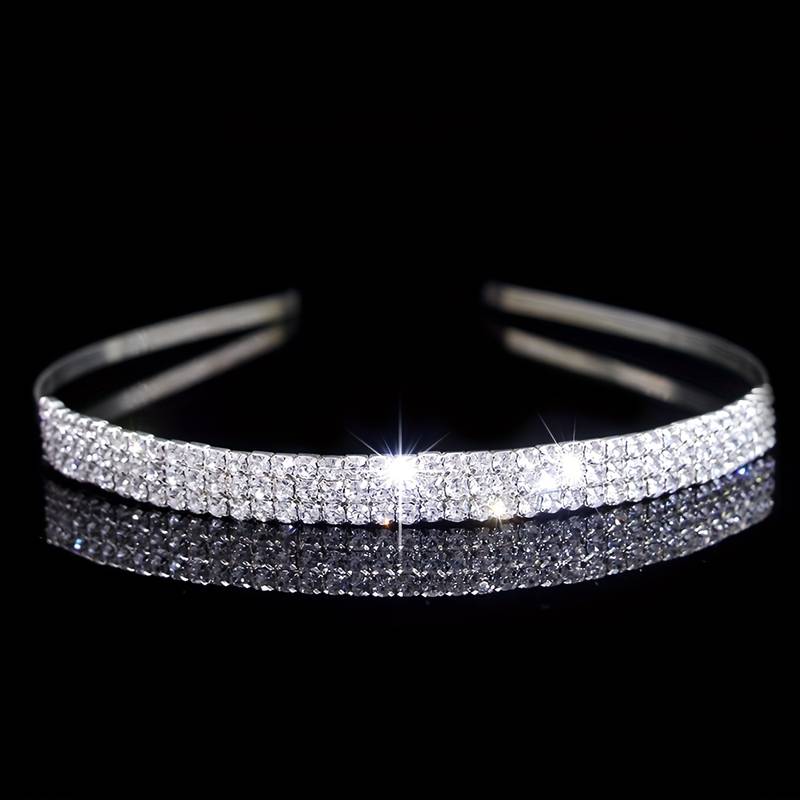 Bridesmaids Tiara Headband, Flower Girl Tiara, Bridal Wedding Hair Accessories with Crystal Diamante for Bridesmaid or Flower Girl