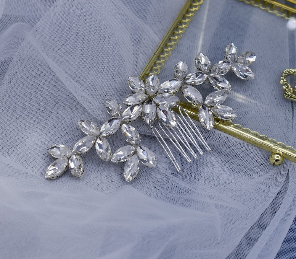 Flower Girl Crystal Hair Comb in Silver Hair Vine Bridesmaid Hair Accessory Wedding Hair Prom Accessory S477