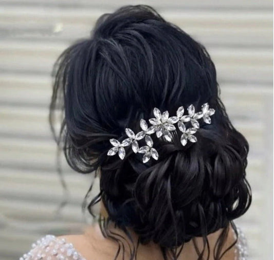 Flower Girl Crystal Hair Comb in Silver Hair Vine Bridesmaid Hair Accessory Wedding Hair Prom Accessory S477