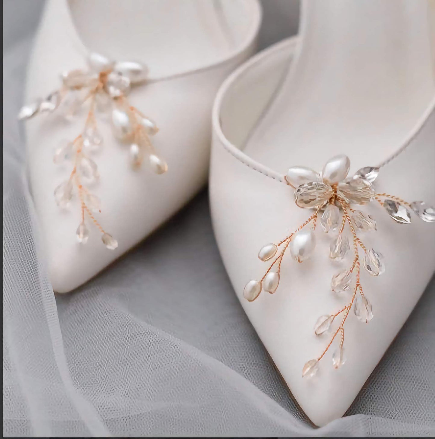 Wedding Shoe Clips, Bridal Shoe Clip, Pearl and Crystal Wedding Shoe Accessories Shoe Decoration X23