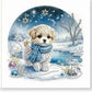 Diamond Art Christmas Cards 6pcs Snow Dogs - DIY Diamond Art Kits