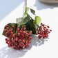 Artificial Berries, Fruit Berries with Leaves, 2 Heads Pink Berries. Artificial Flowers Arranging. Pink Flowers Faux Berry Christmas Flowers