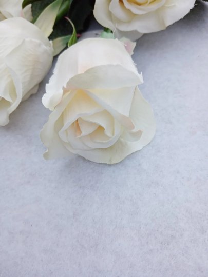 Artificial Cream Roses, Real Touch White Roses, Artificial Flowers, White Flowers, Silk Faux Flowers, Wedding Flowers, Flowers Gift for Her