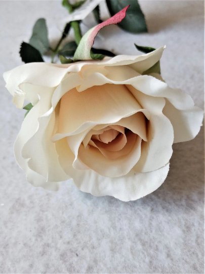 Artificial Cream Roses, Real Touch White Roses, White Flowers, Artificial Flowers, Faux Flowers Wedding Flowers, Flowers Gift for Her