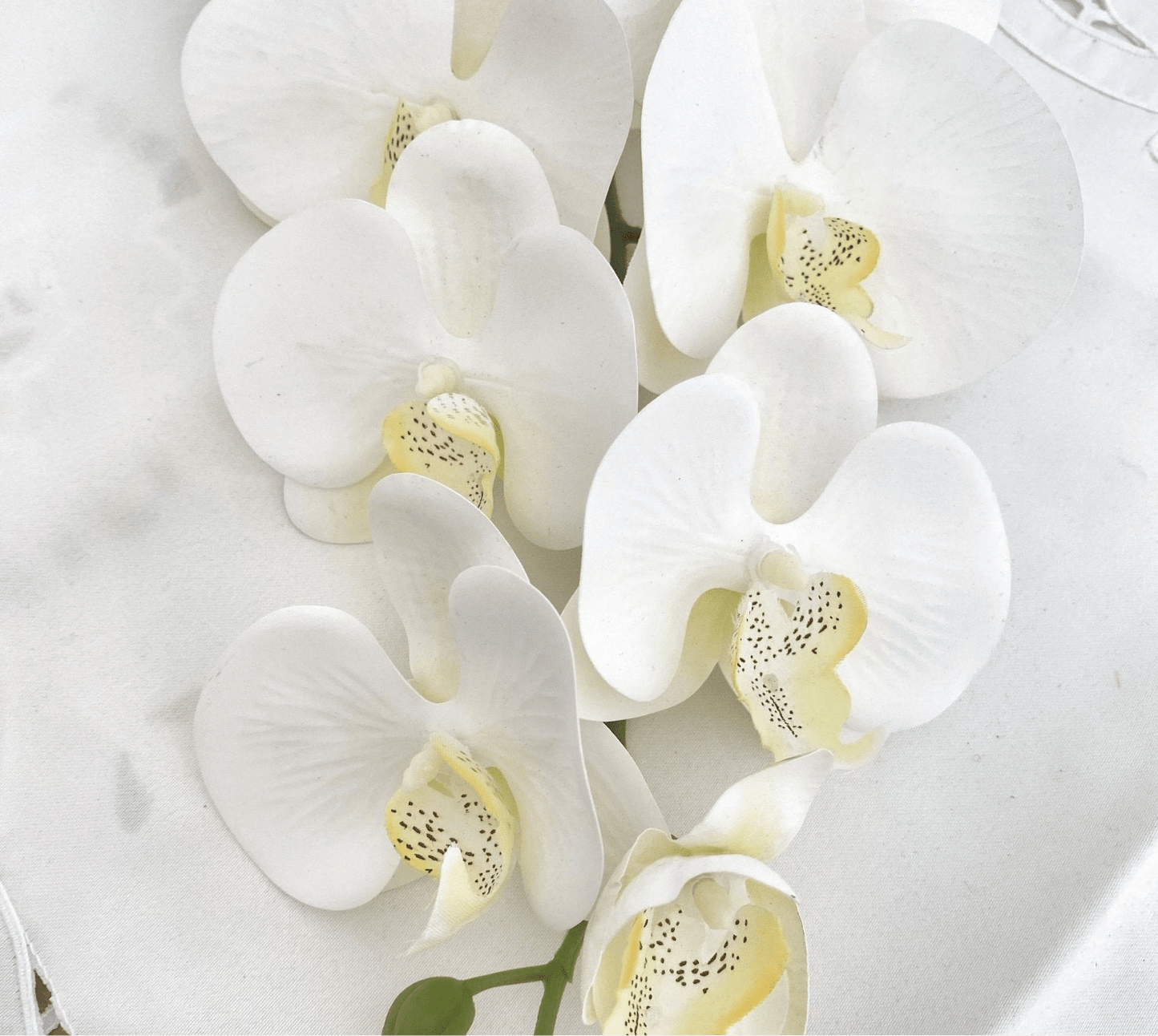 Kunstig orkideblomst gave til henne, ekte orkideer, hvit orkide phalaenopsis, kunstige blomster med imitert orkidestilk, hvite blomster