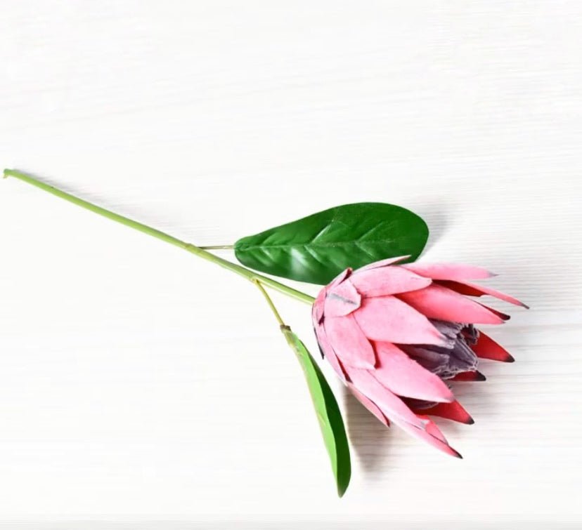 Artificial Protea Flowers, Pink & Purple or Orange Faux Flowers, (1 Flower) Foliage Filler Flowers, Fake Protea, Artificial Flowers, Wedding, King Protea