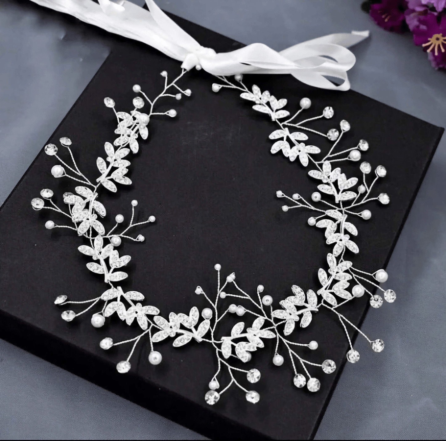 Bridal Headpiece, Bridal Tiara Headband, Bridal Wedding Hair Accessories -Crystal Diamante and Pearl