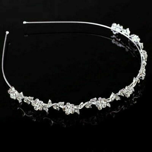 Bridal Tiara, Bridal Headband, Bridal Wedding Hair Accessories with Crystal Diamante for Bride, Bridesmaid or Flower Girl