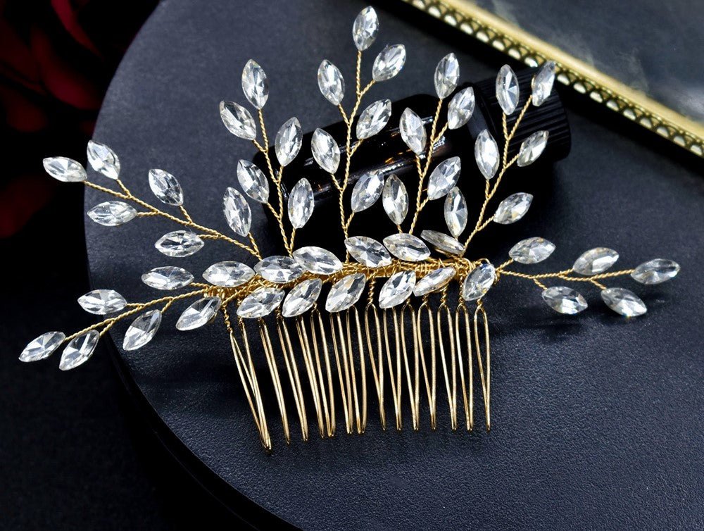 Bridal Wedding Hair Accessories Crystal Hair Comb in Silver or Gold Hair Vine Bridesmaid Prom Hair Accessory