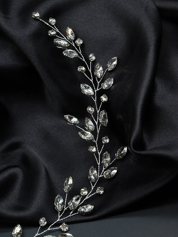 Bridal Wedding Hair Accessories Silver Crystal Hair Vine Wedding Tiara Bridesmaid's Hairpiece
