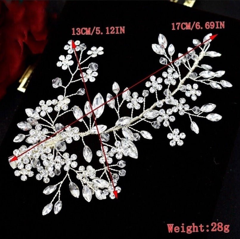 Bridal Wedding Hair Accessories Hair Vine Crystal Hair Piece (One piece) Bridesmaid Accessory Hair Jewellery in Silver