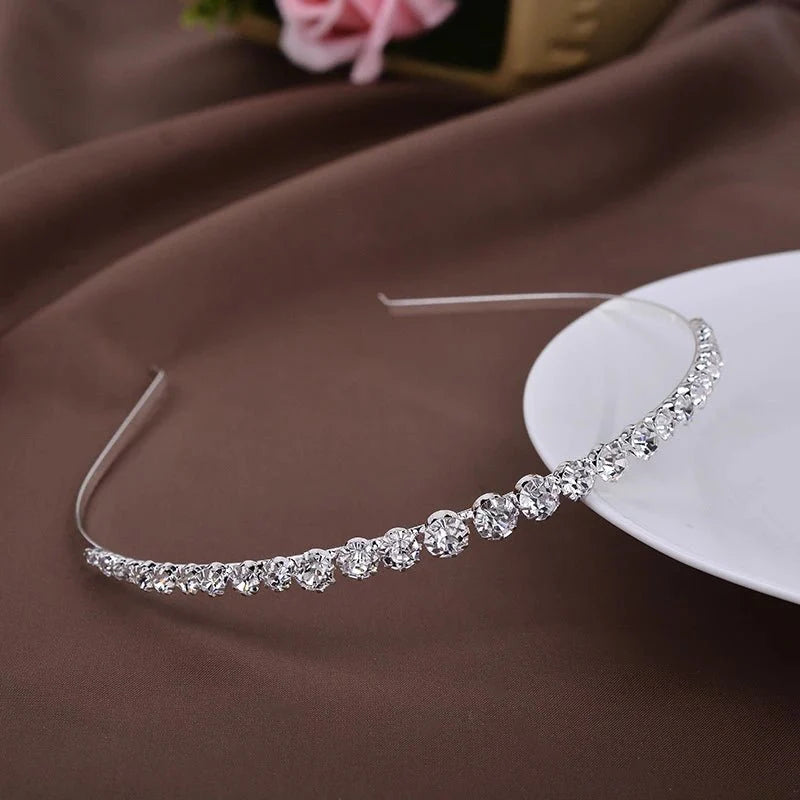 Bridesmaids Tiara Headband, Flower Girl Tiara, Bridal Wedding Hair Accessories with Crystal Diamante for Bridesmaid or Flower Girl