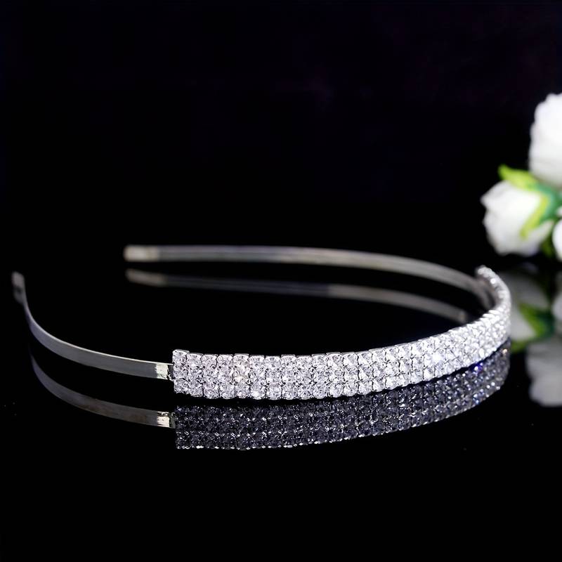 Bridesmaids Tiara Headband, Flower Girl Tiara, Bridal Wedding Hair Accessories with Crystal Diamante for Bridesmaid or Flower Girl