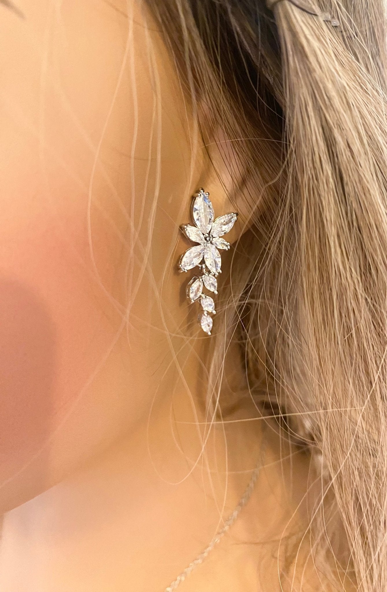 Crystal Bridal Jewellery Set CZ, Gift for Her, Star Necklace Earrings & Bracelet Wedding Set Silver & Gold