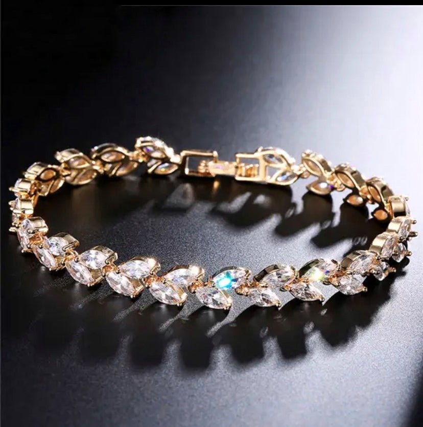 Crystal Bridal Jewellery Set CZ, Gift for Her, Star Necklace Earrings & Bracelet Wedding Set Silver & Gold