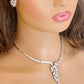 Crystal Cubic Zirconia Jewellery Set Gift for Her or Bridal Necklace Bridal Earrings CZ Silver Jewelry Wedding Set