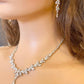 Crystal CZ Wedding Necklace Set, Gift for Her, Bridal Jewellery, Droplet Earrings, Bracelet in Silver & Gold.  Leaf Style Design.