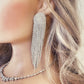 Crystal Fringe Earrings Gift for Her.  Diamante Long Dangle Tassel Earrings Statement Fringe Earrings in Silver and Gold