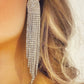 Crystal Fringe Earrings Gift for Her.  Diamante Long Dangle Tassel Earrings Statement Fringe Earrings in Silver and Gold