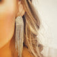 Crystal Fringe Earrings Gift for Her.  Diamante Long Dangle Tassel Earrings Statement Fringe Earrings in Silver and Gold