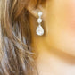 CZ Crystal Dangle Earrings  Silver Gift for Her Tear Drop Earrings Wedding Jewellery Bridal