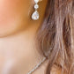 CZ Crystal Dangle Earrings  Silver Gift for Her Tear Drop Earrings Wedding Jewellery Bridal