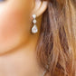 CZ Crystal Dangle Earrings  Silver Gift for Her Tear Drop Earrings Wedding Jewellery Bridal