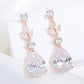 CZ Crystal Tear Drop Bridal Earrings or Gift for Her in Silver, Gold and Rose Gold