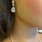 CZ Crystal Tear Drop Bridal Earrings or Gift for Her in Silver, Gold and Rose Gold