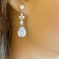 CZ Crystal Tear Drop Bridal Earrings or Gift for Her in Silver, Gold and Rose Gold