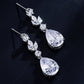 CZ Crystal Tear Drop Bridal Earrings or Gift for Her in Silver, Gold and Rose Gold