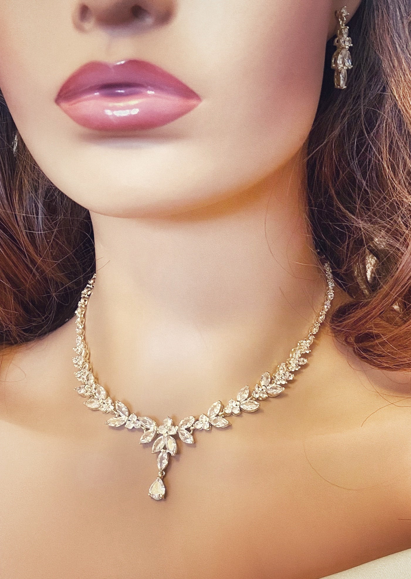 CZ Dangle Earrings Gift for Her, Bridal Drop Earrings, Silver or Gold Crystal Wedding Earrings