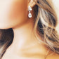 CZ Tear Drop Earrings Gift for Her, Dangle Earrings Silver Crystal Wedding Dangle Earrings