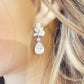 CZ Tear Drop Earrings Gift for Her, Dangle Earrings Silver Crystal Wedding Dangle Earrings