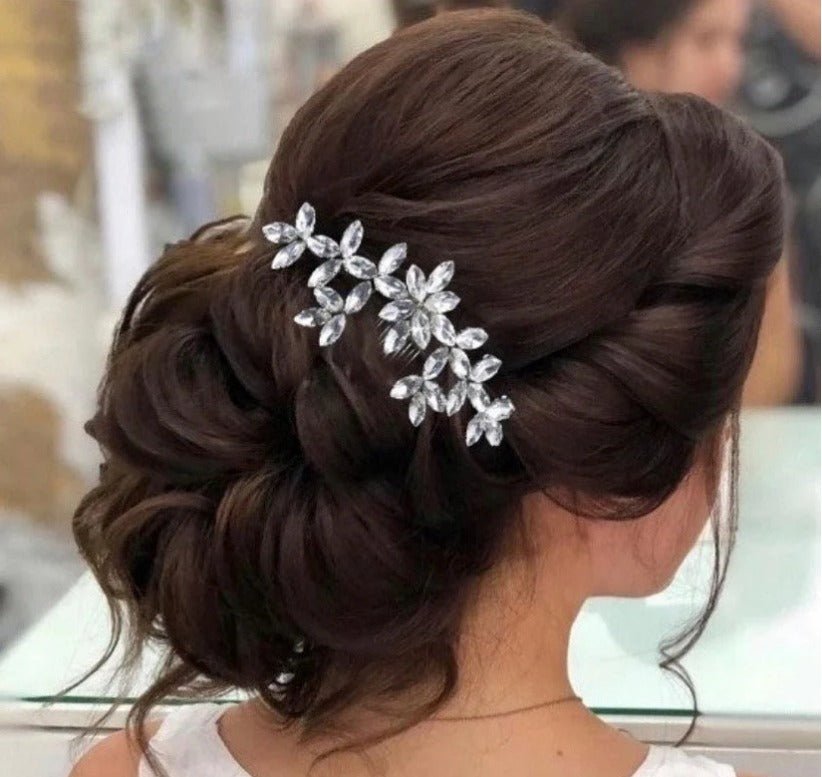 Flower Girl Crystal Hair Comb in Silver Hair Vine Bridesmaid Hair Accessory Wedding Hair Prom Accessory S477
