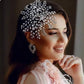 Large Bridal Hairpiece, Wedding Hair Accessories with Crystal Diamante for Bride or Bridesmaid